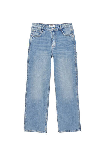 Jeans im Workwear-Look mit halbhohem Bund