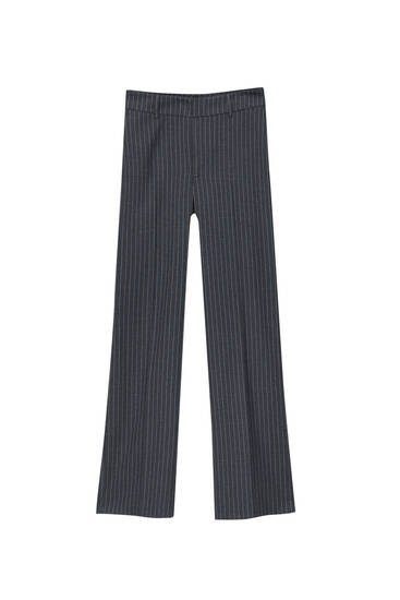 Straight-leg pinstripe trousers