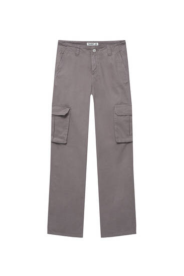 High waist cargo trousers