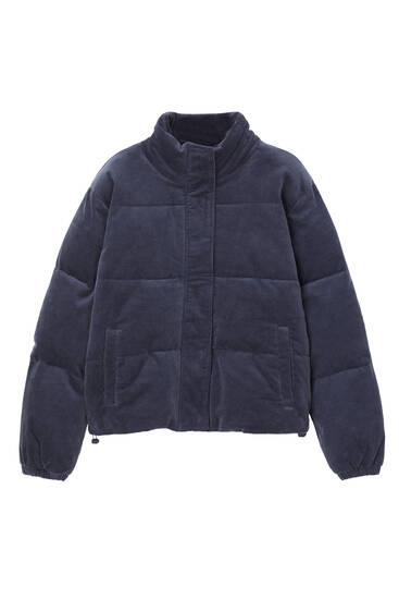 Pull and bear purple puffer clearance jacket