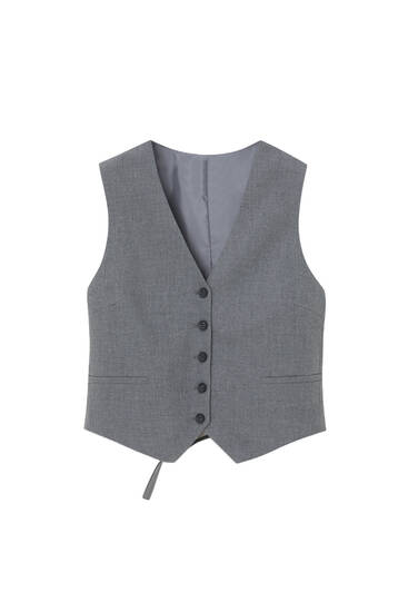 Button-up suit waistcoat