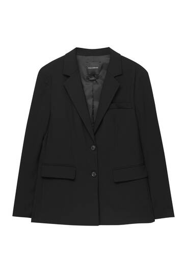 Double-breasted blazer with flap pockets