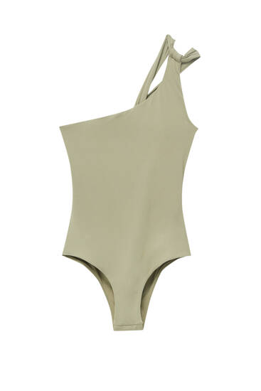 Swimsuit with asymmetric strap