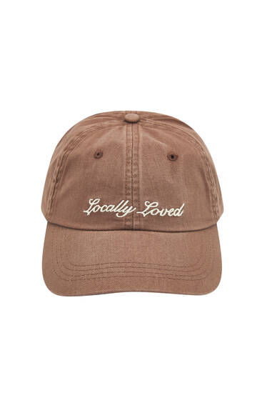 Brown slogan cap