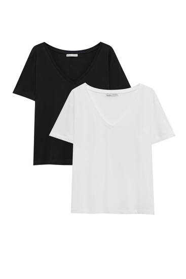 2 pack of basic T shirts PULL BEAR