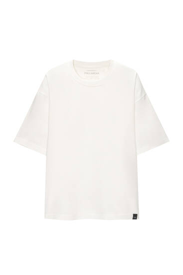 Basic cropped T-shirt with short sleeves