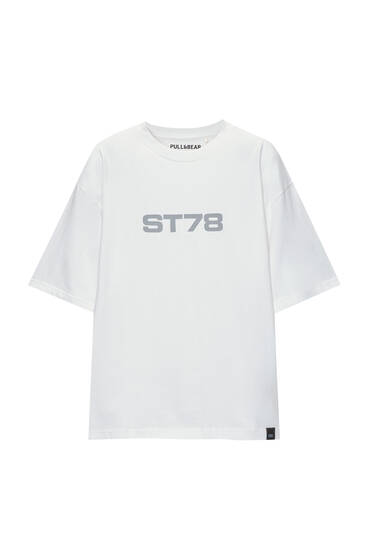 T-shirt Rayé Blanc Pull & Bear - Taille M - Homme - Coton