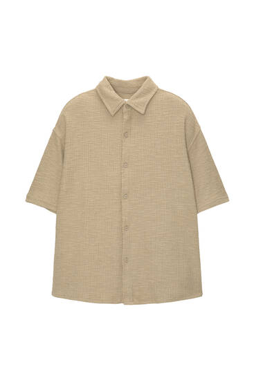Short sleeve textured shirt - pull&bear