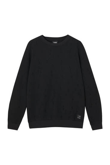 Siyah triko sweatshirt