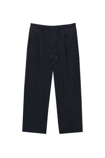 Pinstriped jogging trousers