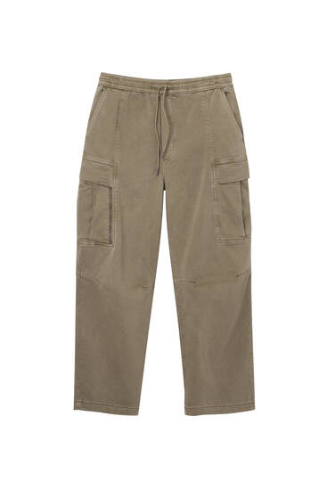 Wide-leg jogger trousers with pockets