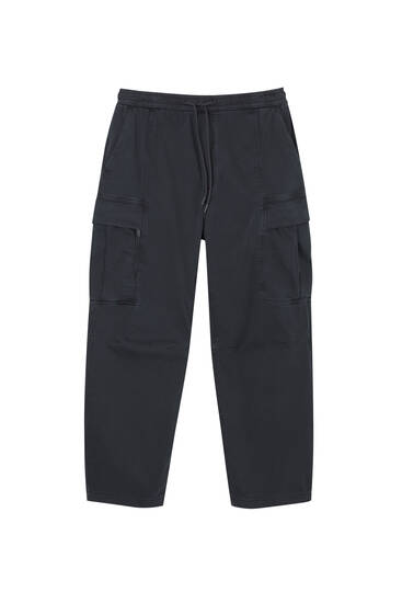 Wide-leg jogger trousers with pockets