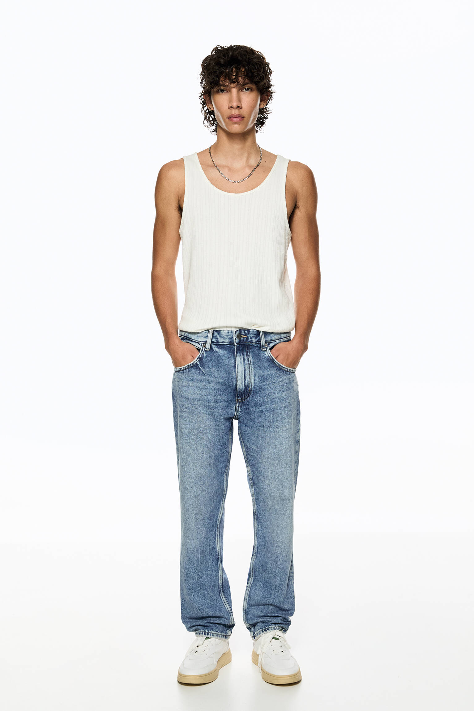Straight-fit vintage-effect jeans - PULL&BEAR