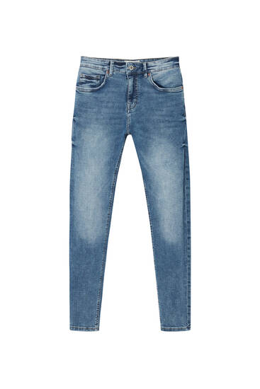 Τζιν παντελόνι super skinny basic σε μπλε μεσαίας απόχρωσης