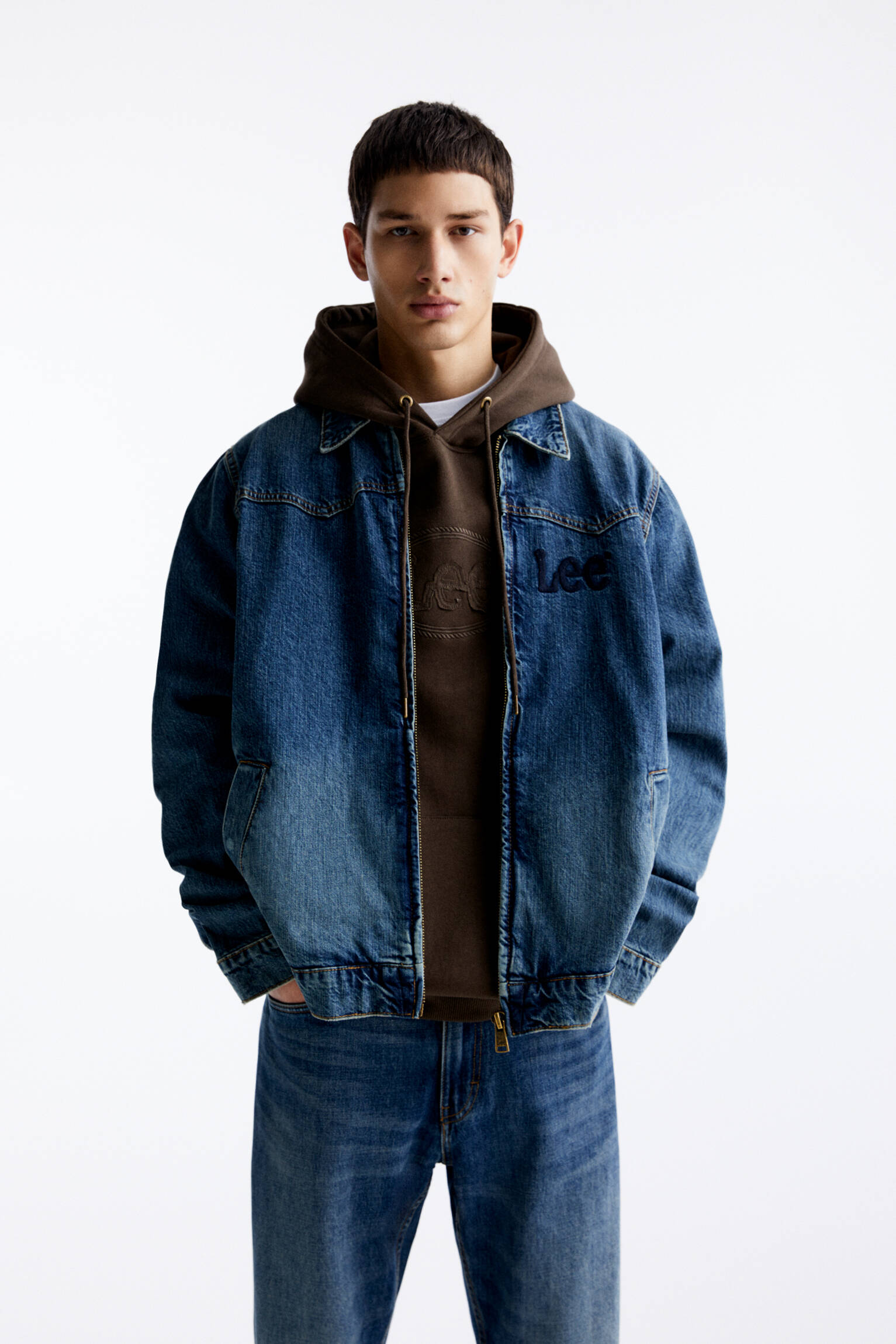Denim Lee jacket with zip fastening - PULL&BEAR 