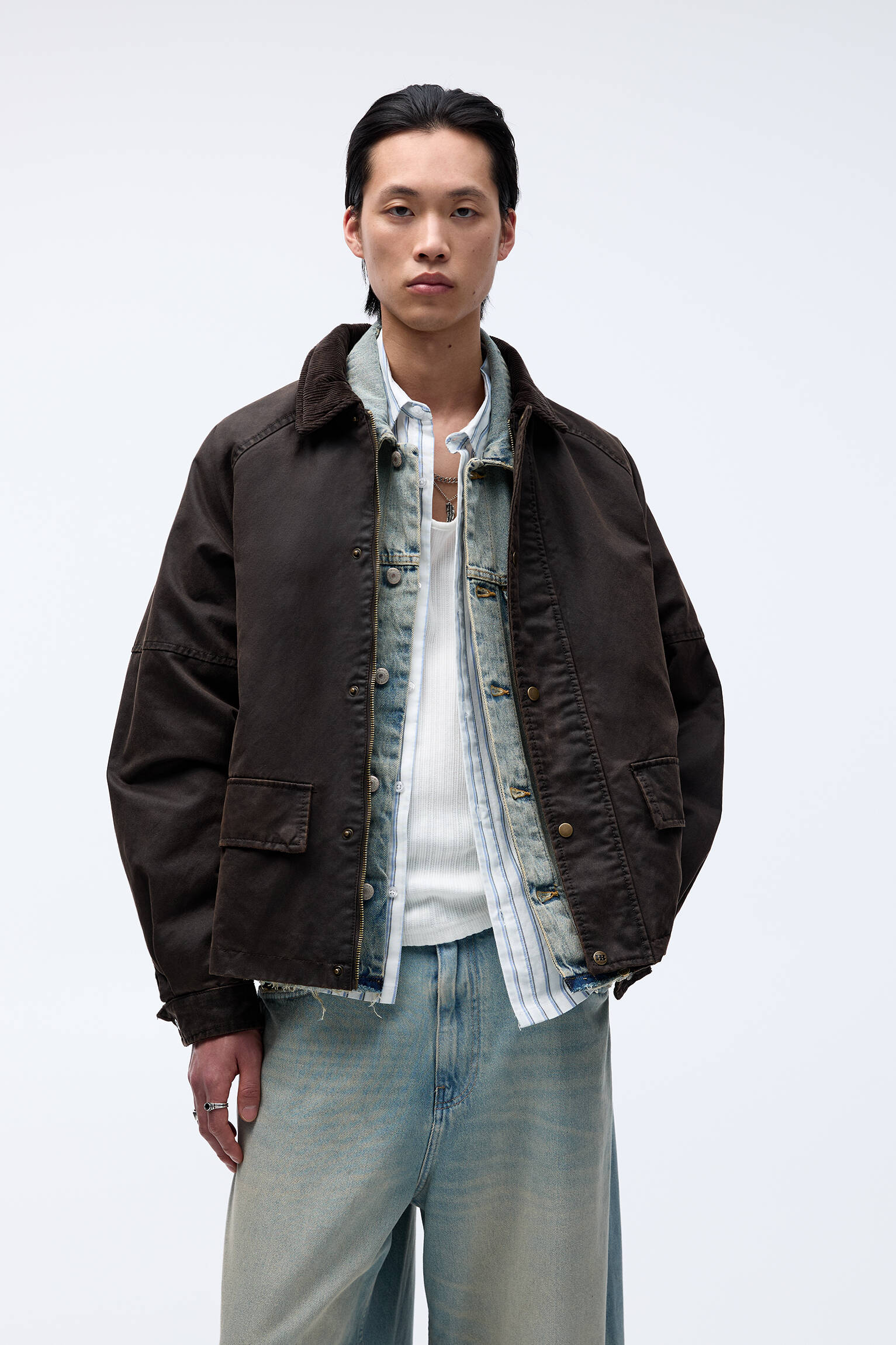 Waxed corduroy collar jacket - PULL&BEAR