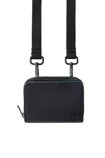 Black wallet with straps