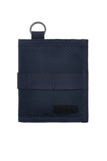 Blue hiking wallet with snap buttons
