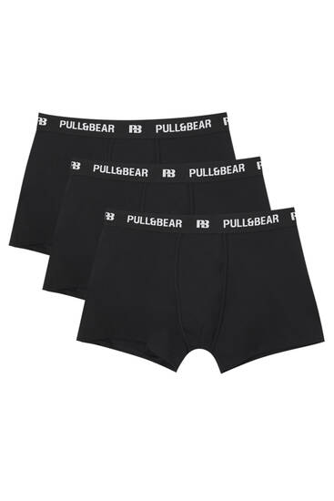 Pack of 3 black boxers with white logo