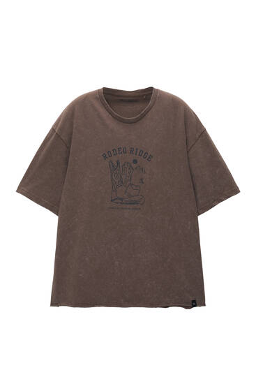 Faded cropped cowboy T-shirt