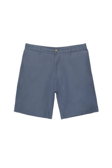 Linen blend chino Bermuda shorts