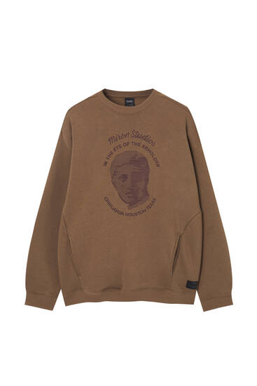 Miron Studios brown embroidered sweatshirt