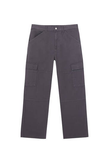 Wide-leg cargo trousers