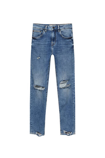 Superskinny-Jeans mit Schlitzen