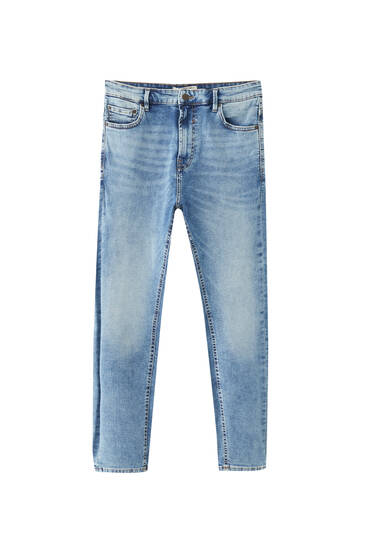 Indigo blue basic carrot fit jeans
