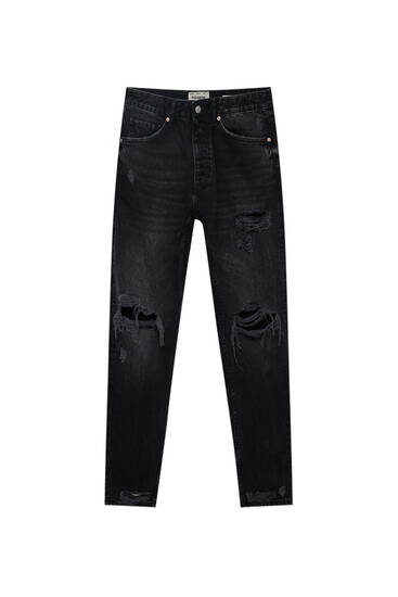 Jeans neri sales uomo strappati