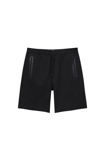 Tracksuit jogger Bermuda shorts with zippers - pull&bear