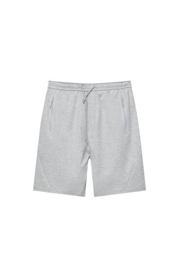 Tracksuit jogger Bermuda shorts with zips