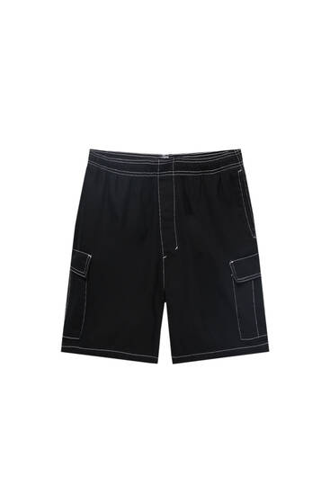 Cargo Bermuda shorts with contrast seams