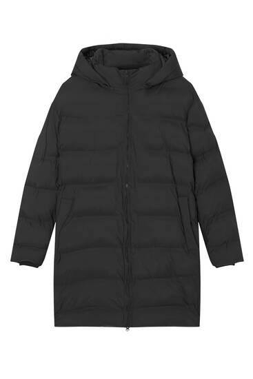 Long thermo-sealed puffer jacket