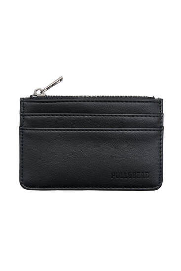 Black faux leather card holder