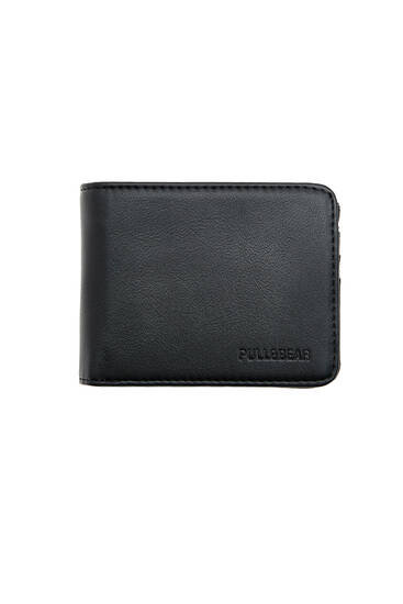 Black faux leather P&B wallet
