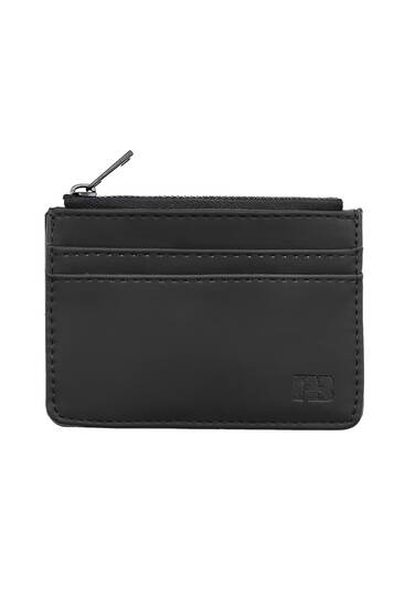Rubberised card holder with zip