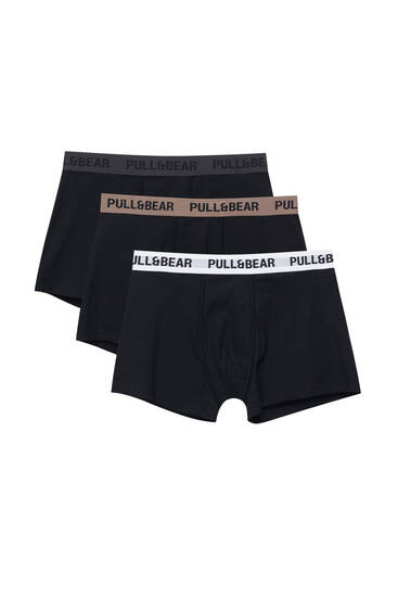 Pack of 3 boxers with brown waist