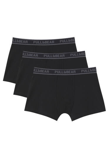 Pack of 3 pairs of black boxers with stripes