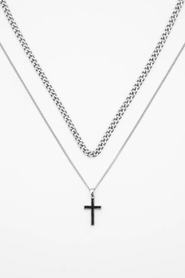 2er-Pack Halsketten mit Kreuz