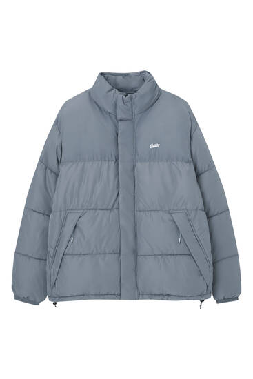 Puffer jacket with a funnel neck