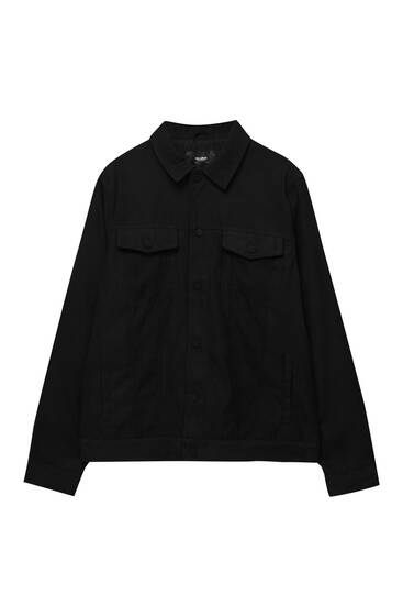 Faux suede overshirt