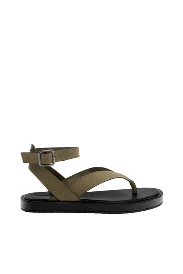 Flat strappy leather sandals