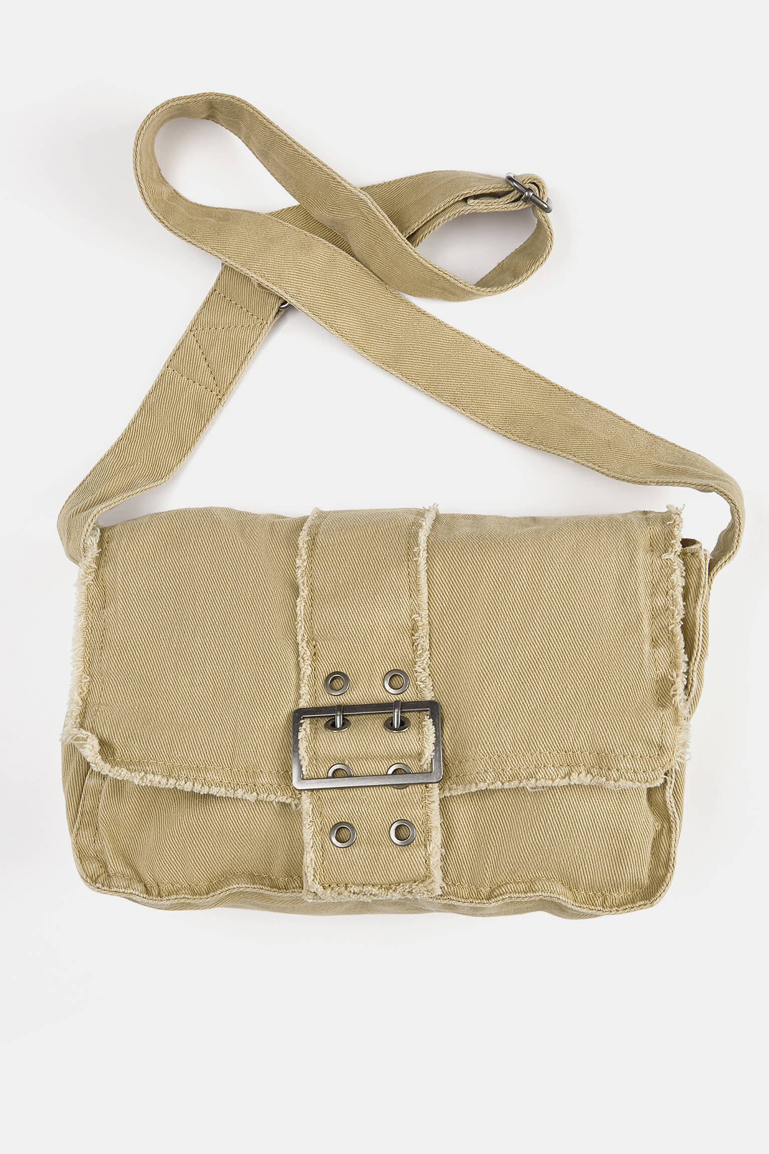 Distressed effect canvas crossbody bag - PULL&BEAR