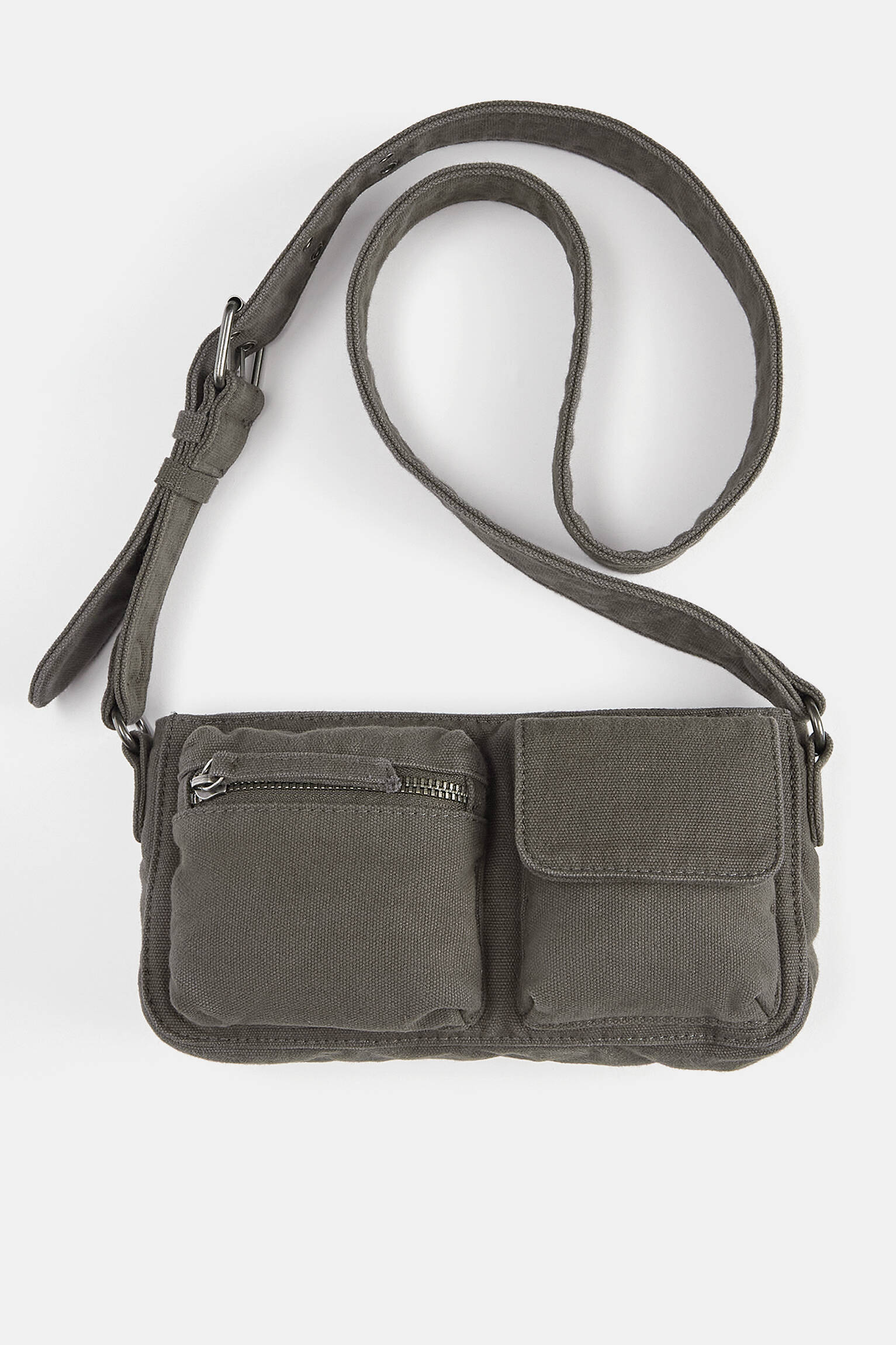 Canvas messenger bag with pockets - pull&bear
