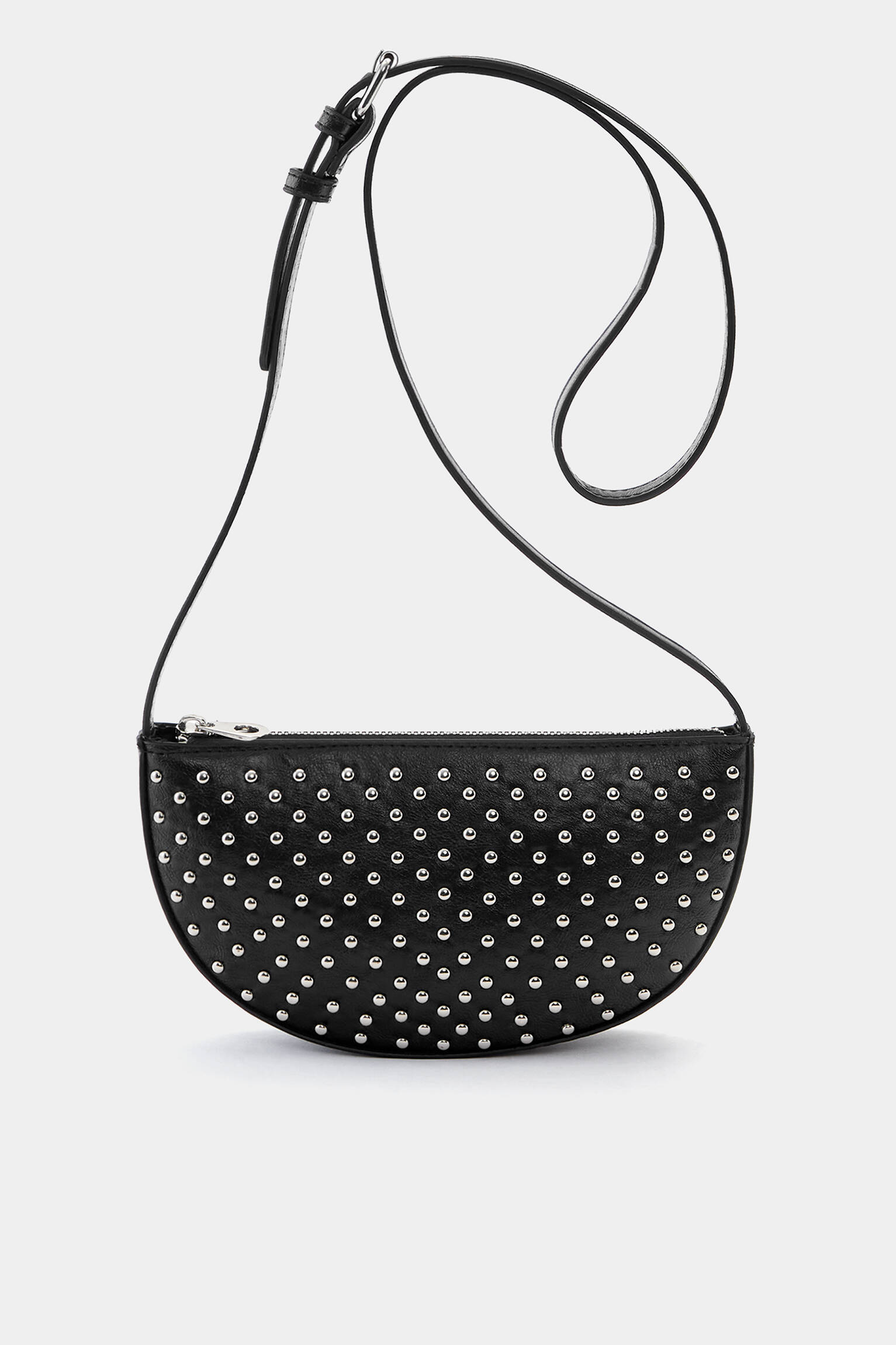 Studded half-moon messenger bag - pull&bear