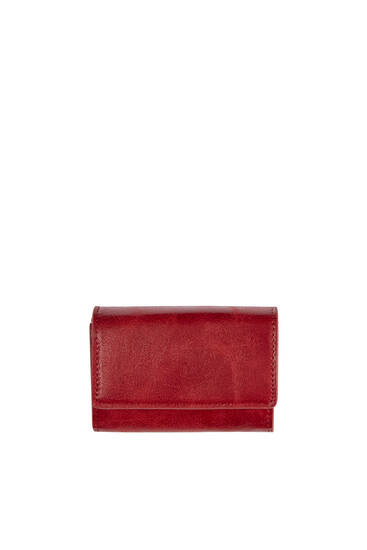 Distressed flap wallet