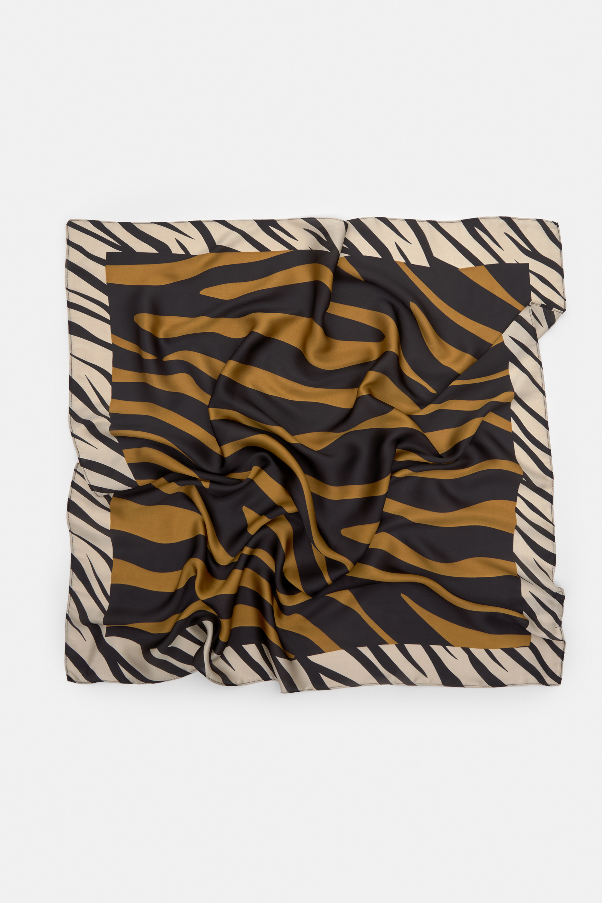 Zebra print satin scarf