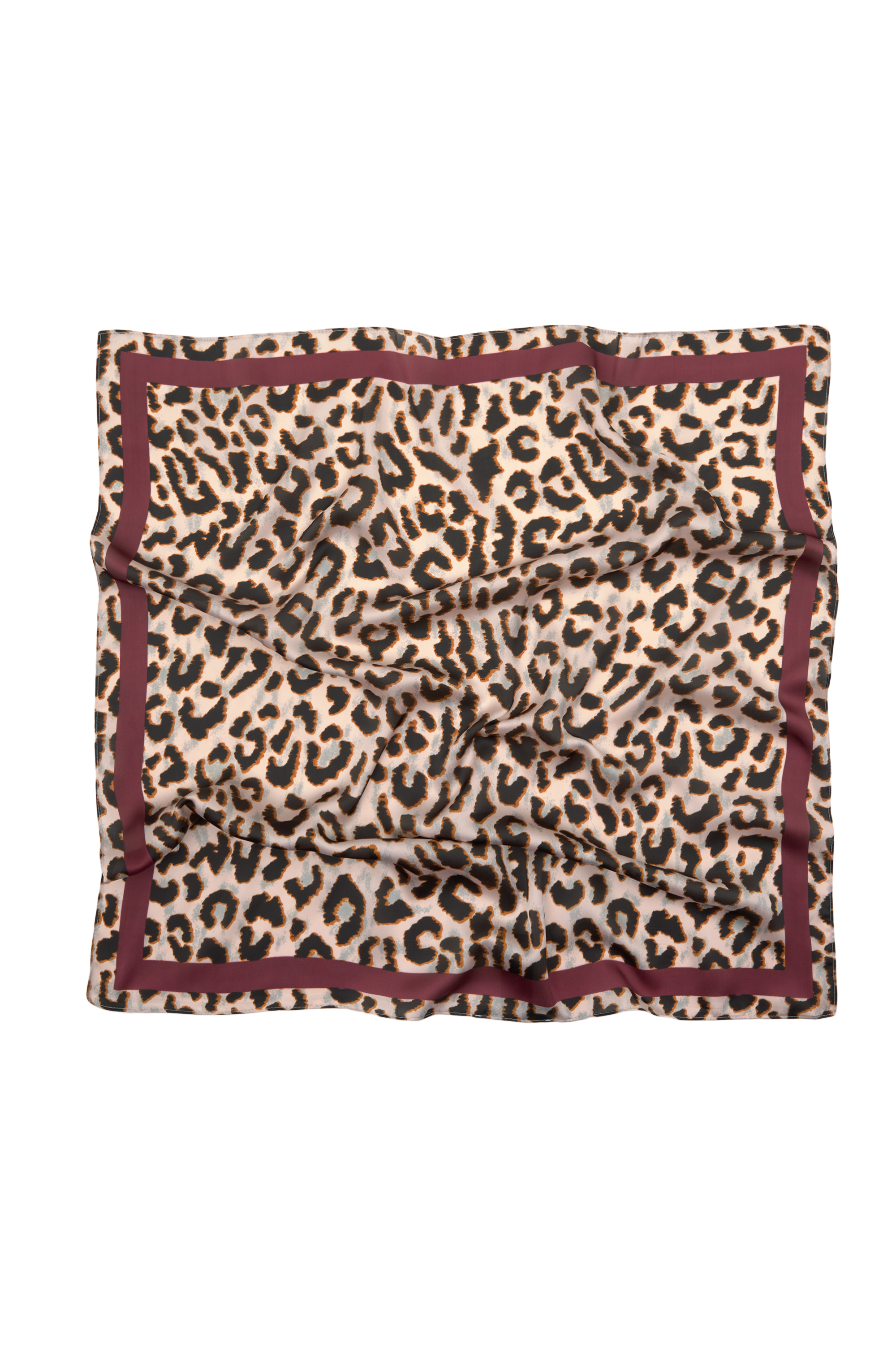 Leopard print satin scarf