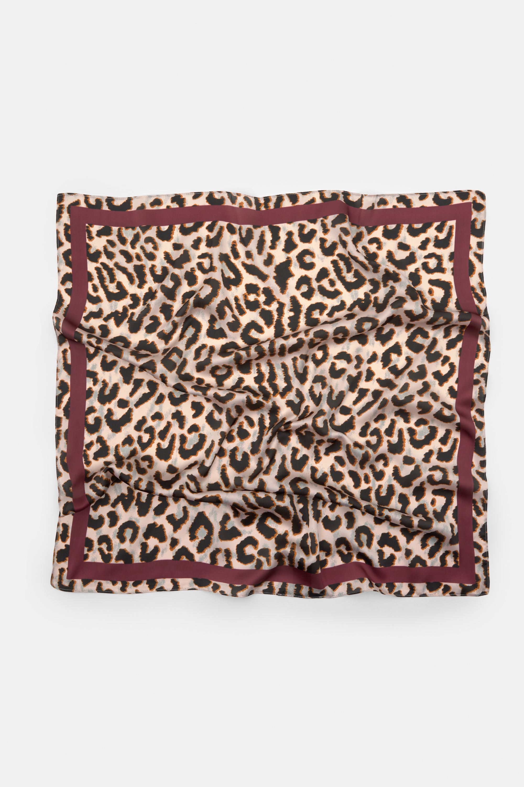 Leopard print satin scarf